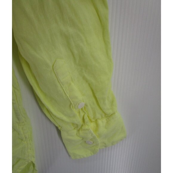 Faherty Top Medium Linen Shirt Button Down Oversized Fit Pocket - Picture 3 of 10